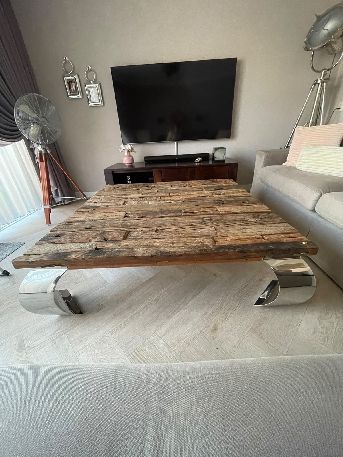 Robuuste handgemaakte opiumtafel van Rofra, Ophalen, Gebruikt, 100 tot 150 cm, Vierkant