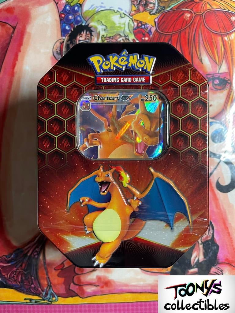 Pokemon TCG - Hidden Fates - Charizard GX Tin - Sealed, Hobby en Vrije tijd, Verzamelkaartspellen | Pokémon, Zo goed als nieuw