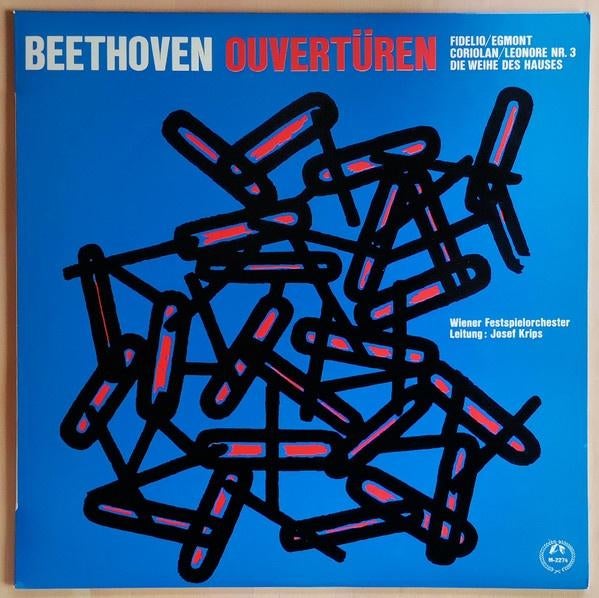 LP - Beethoven - Ouverturen - Josef Krips, Wiener Festspiel, Ophalen of Verzenden, Zo goed als nieuw, Orkest of Ballet, 12 inch