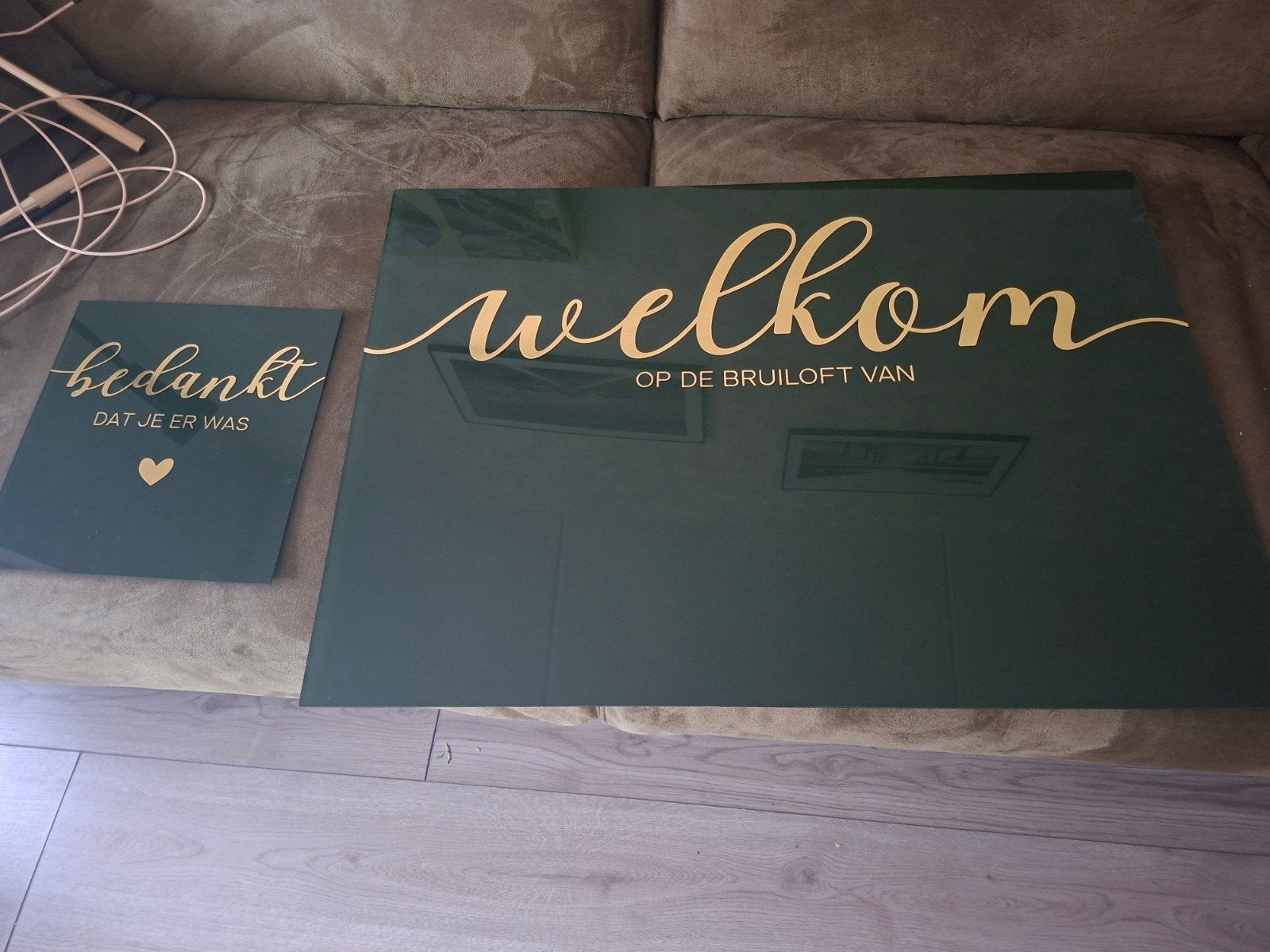 Welkomst- en bedankbordje voor bruiloft (aanpasbaar), Ophalen, Nieuw, Versiering, Geboorte of Huwelijk