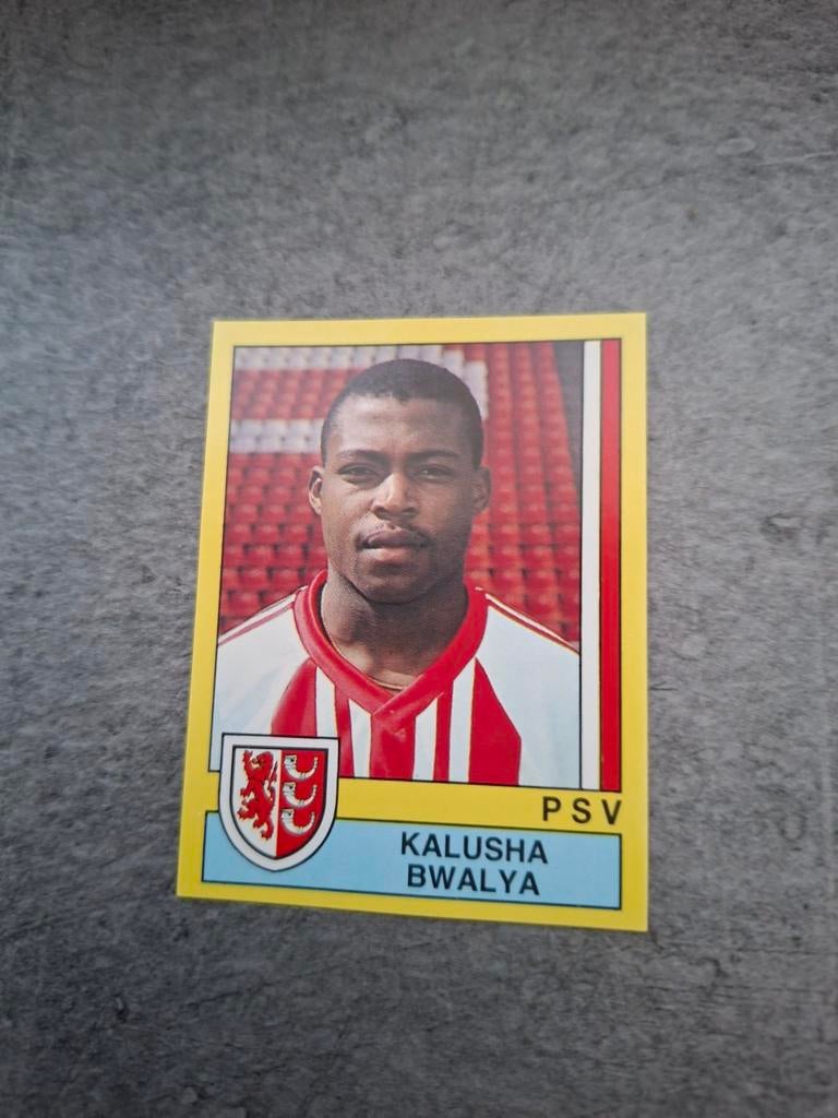 Panini sticker Voetbal 90. Speler Kalusha Bwalya PSV., Verzenden, Zo goed als nieuw, Sticker