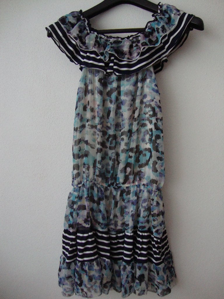 Gevoerde zomerjurk, Blauw, Maat 42/44 (L), Ophalen of Verzenden, Zo goed als nieuw
