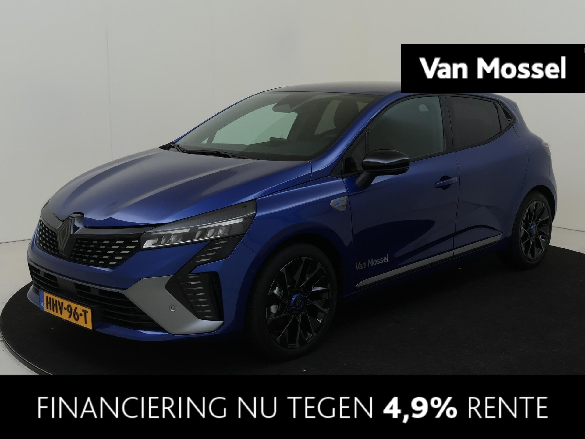 Renault Clio 1.6 E-Tech Full Hybrid 145 esprit Alpine Half l, Gebruikt, Euro 6, Blauw, Leder en Stof