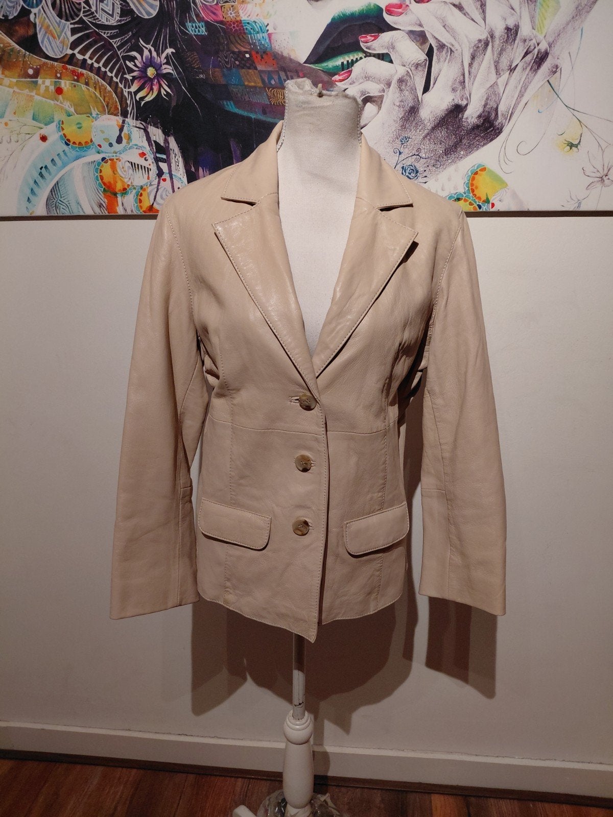 Mooi leren jasje van Fashion - Maat L, Fashion, Beige, Maat 42/44 (L), Ophalen of Verzenden