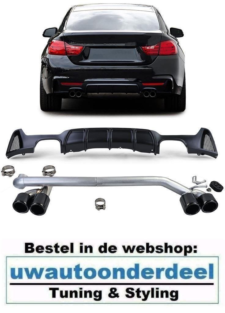 uitlaat + Mat Zwart Diffuser Voor Bmw 4 serie F32 F33 F36 M, Auto diversen, Verzenden