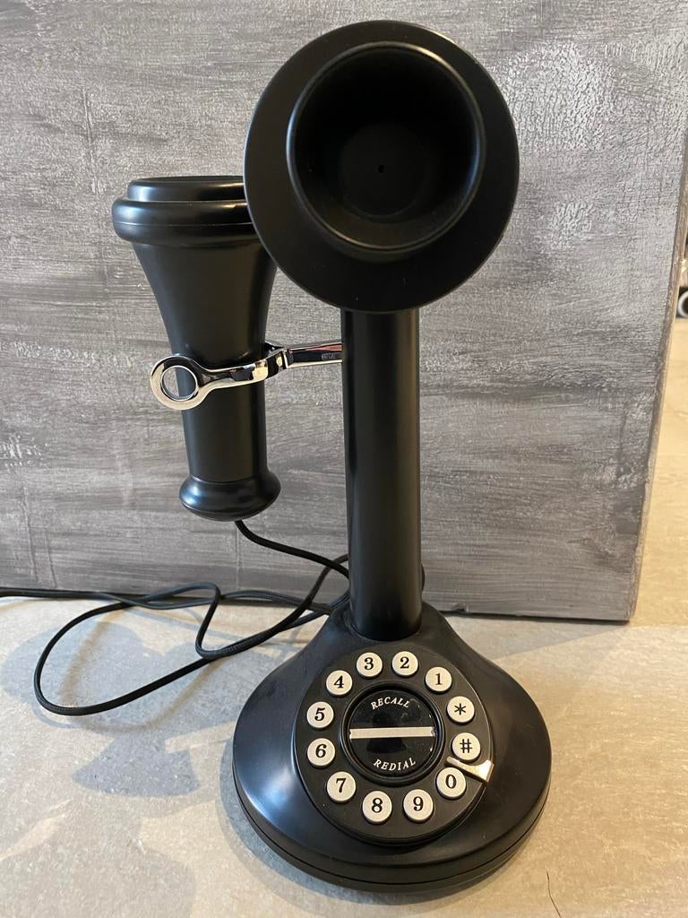 Nieuw! Zwarte retro telefoon- replica - charleston, Ophalen of Verzenden