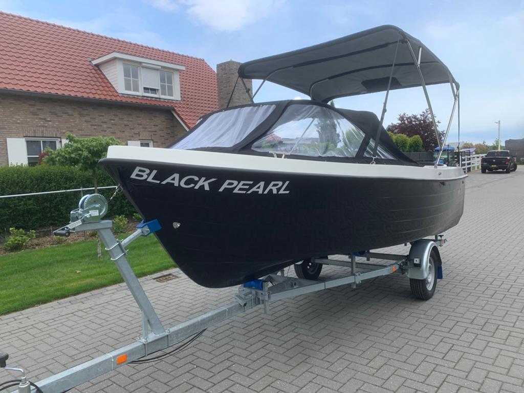 Blue sloep 170 D met Tohatsu 4 takt  KOOPJE ‼️, Ophalen of Verzenden, Zo goed als nieuw, Carbon, Biminitop