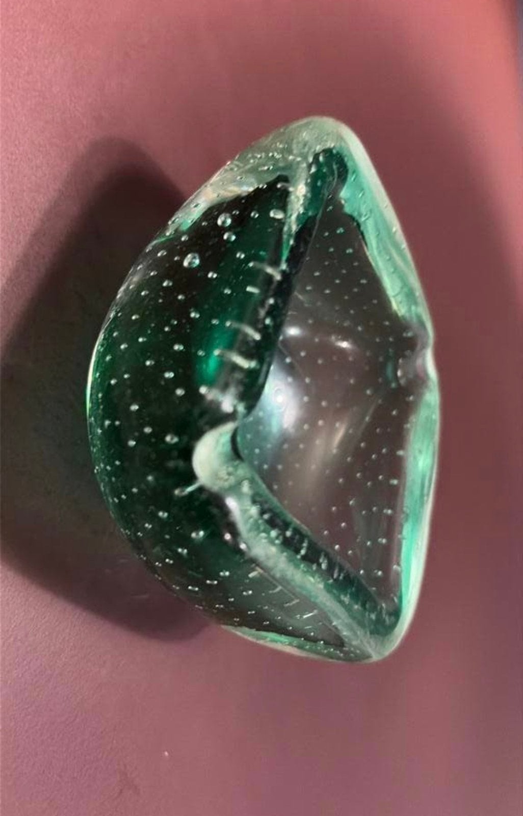 Vintage Murano smaragdgroen schaaltje.667, Ophalen of Verzenden