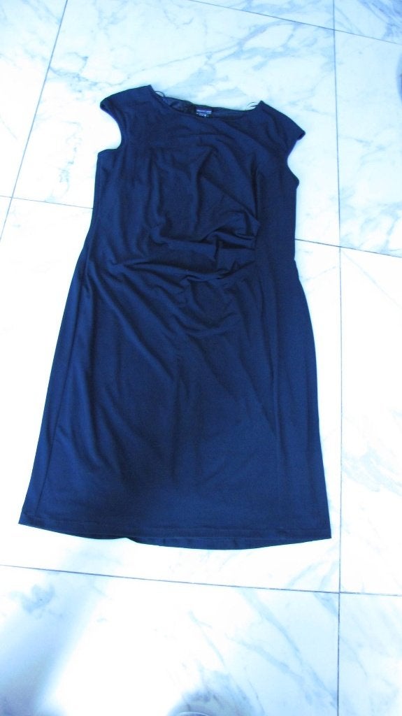 44 HERMANN LANGE donkerblauwe jurk, Kleding | Dames, Jurken, Blauw, Maat 42/44 (L), Ophalen of Verzenden, Zo goed als nieuw