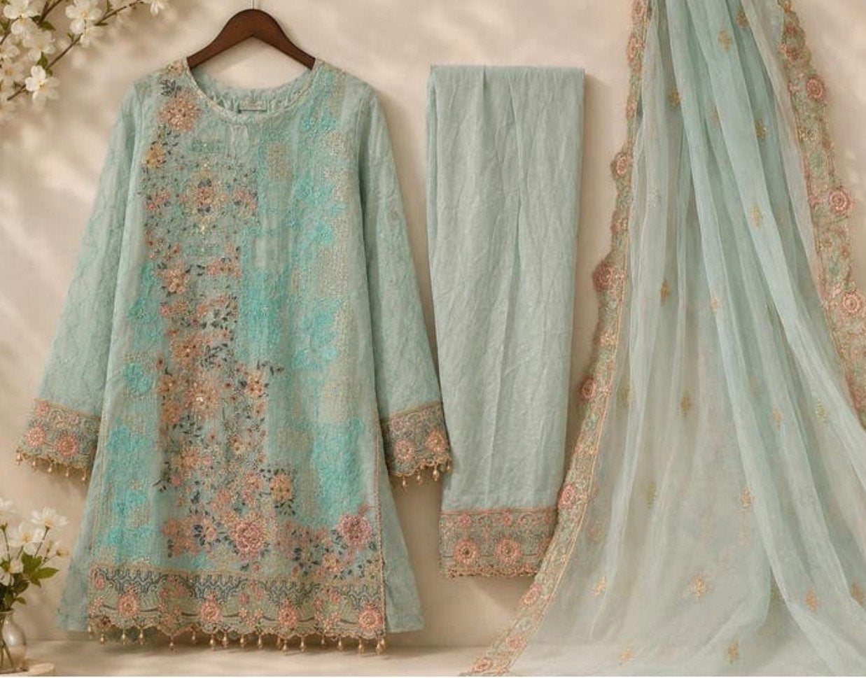 Prachtige Desi Kurta, Kleding | Dames, Maat 38/40 (M), Blauw, Nieuw, Ophalen of Verzenden