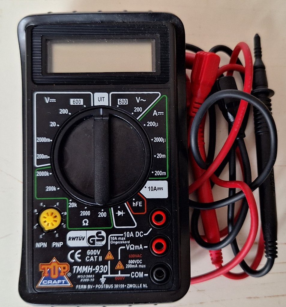 Topcraft digitale Multimeter TMMH-930, Doe-het-zelf en Verbouw, Meetapparatuur, Ophalen of Verzenden, Gebruikt, Multimeter