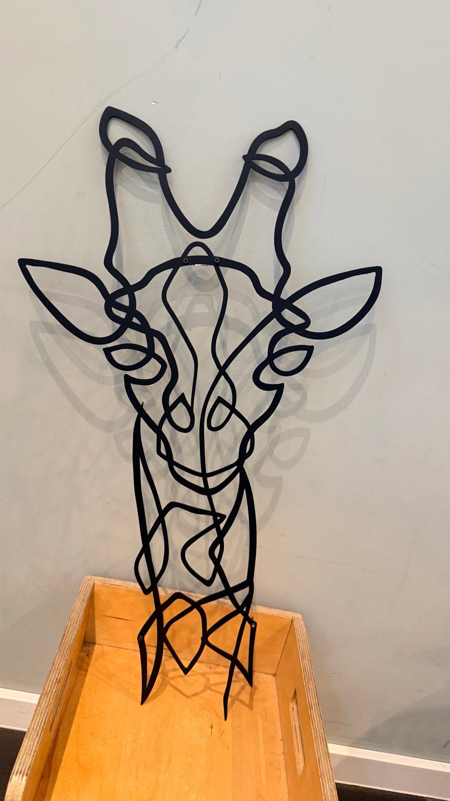 Metalen Giraffe Wanddecoratie - 70cm, Ophalen, Zwart, Zo goed als nieuw, Metaal