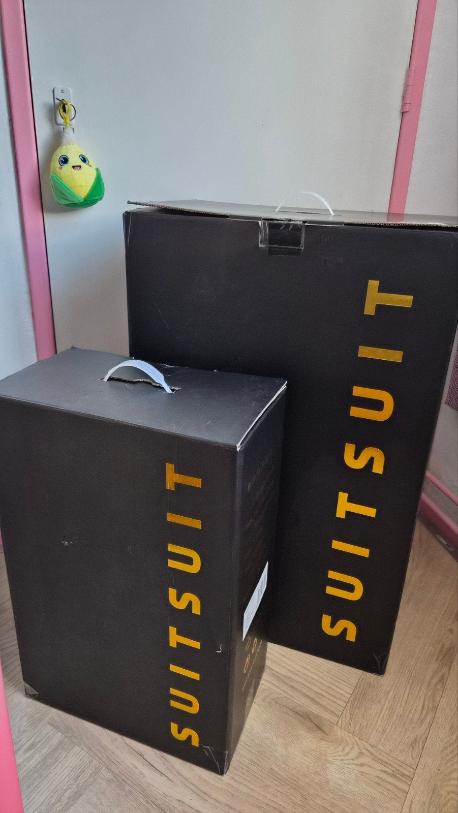 suitsuit black gold trolley + ruim koffer set met hoezen, Ophalen of Verzenden, 50 tot 100 cm, 50 tot 75 cm