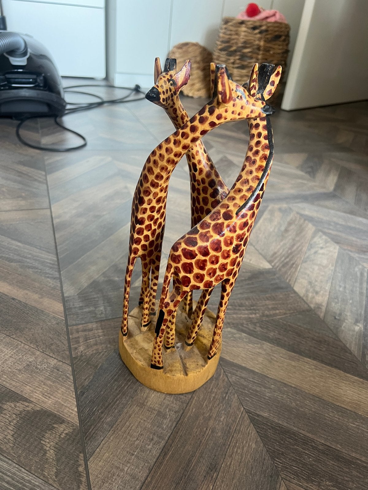 Houten Giraffen Beeld - Afrikaanse Decoratie, Ophalen, Hout, Bruin, Oosters