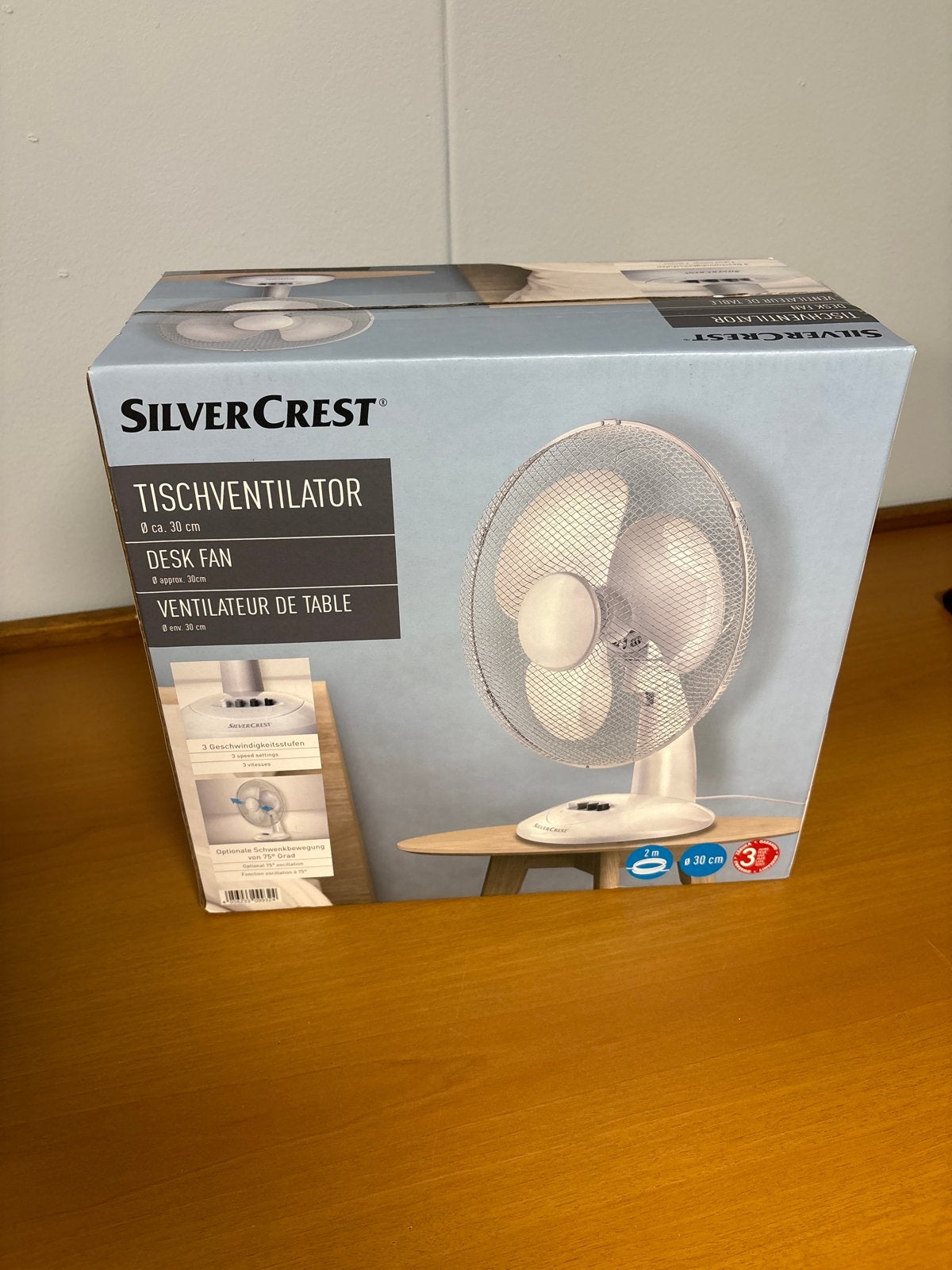 SilverCrest Tafelventilator - Nieuw in doos, Ophalen of Verzenden, Nieuw, Tafelventilator