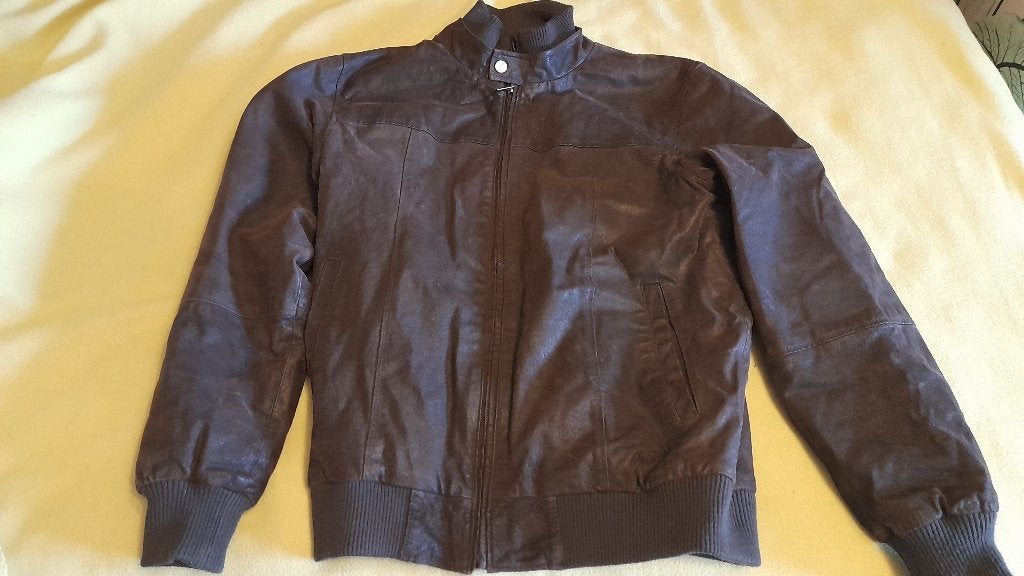NIEUW leren heren jack maat M, Bruin, LIV, Nieuw, Ophalen of Verzenden