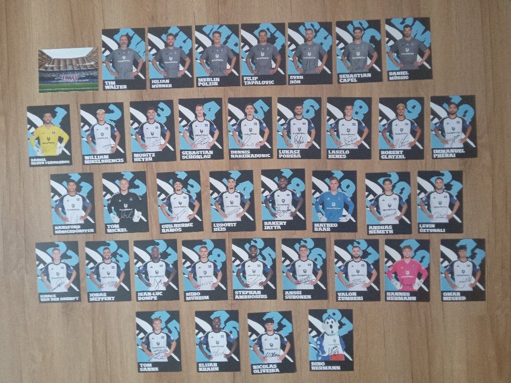 Gesigneerde 2023-2024 spelerskaarten HSV (Hamburger SV), Verzamelen, Sportartikelen en Voetbal, Ophalen of Verzenden, Nieuw, Buitenlandse clubs