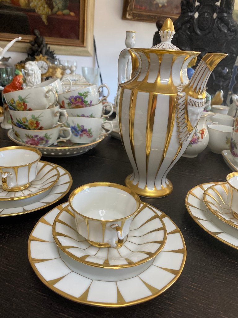 Antiek pronkservies met 24k goud Meissen, Alt Fürstenberg, Ophalen of Verzenden