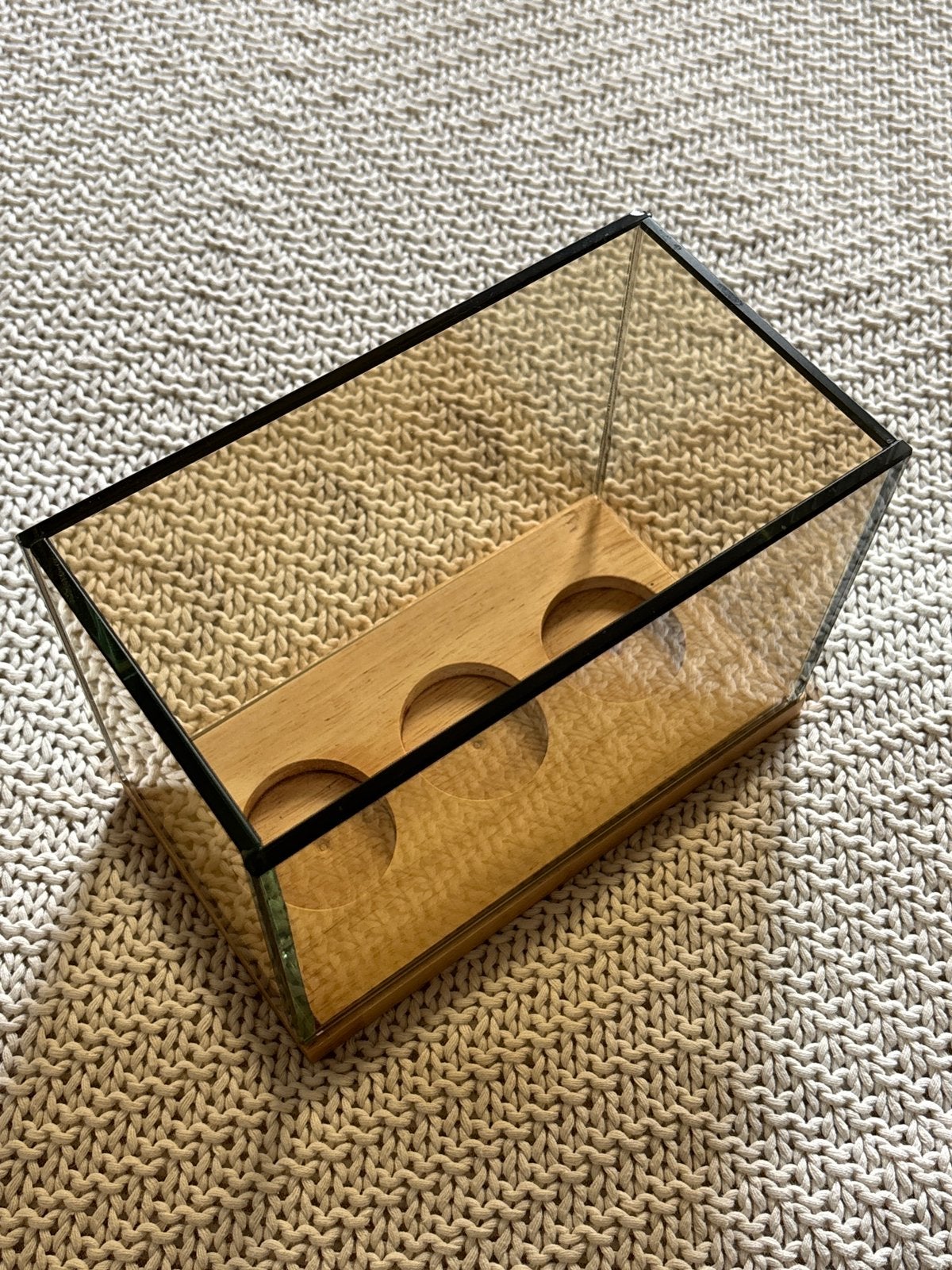 &Klevering kaarsen waxinelichthouder spiegelglas hout, Huis en Inrichting, Ophalen, Zo goed als nieuw, Glas, Waxinelichthouder