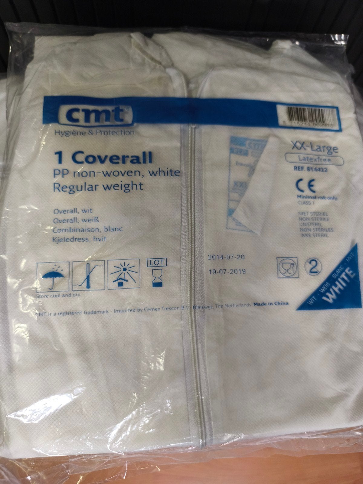 50x CMT PP Non-Woven Overall met Capuchon XXL Latex Free, Ophalen of Verzenden, Nieuw