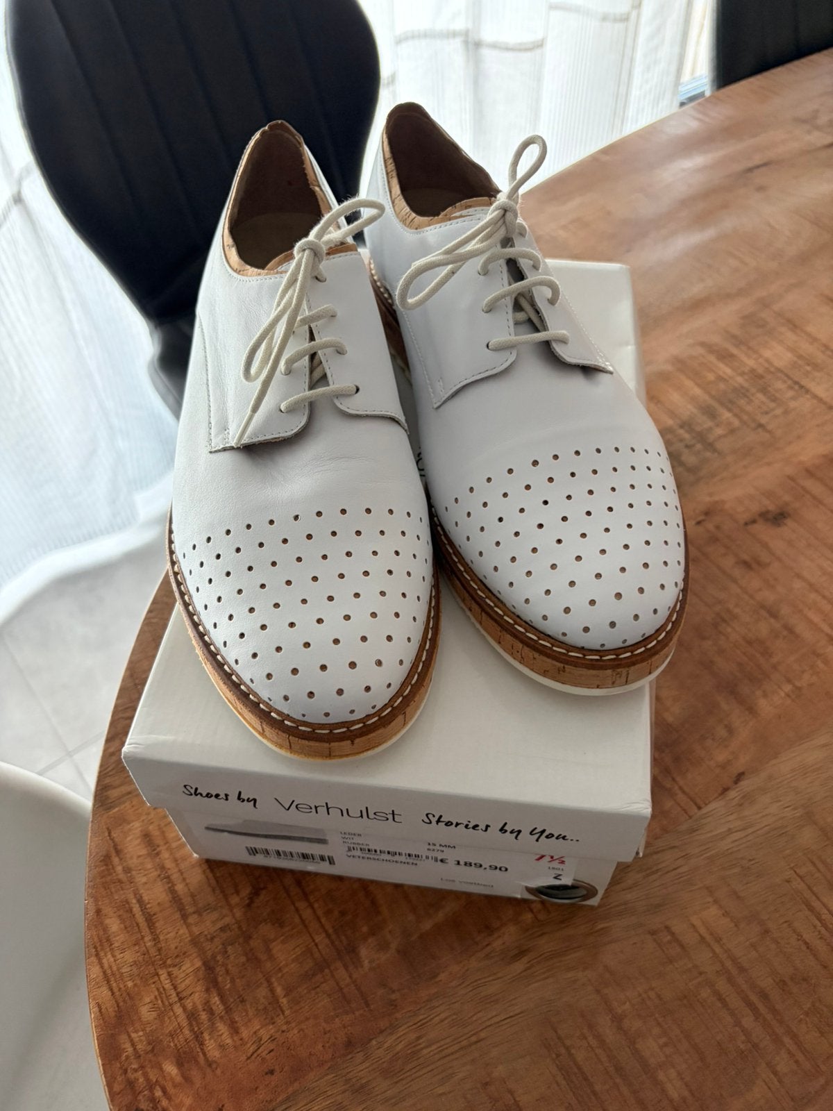 Verhulst veterschoenen wit maat 7,5 (40,5), Ophalen of Verzenden, Nieuw, Wit, Overige typen