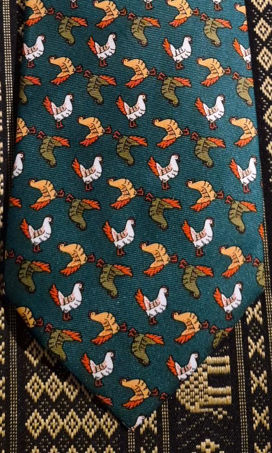 Kip of kippen stropdas stropdas groen doorlopend, Kleding | Heren, Stropdassen, Ophalen of Verzenden, Nieuw, Groen