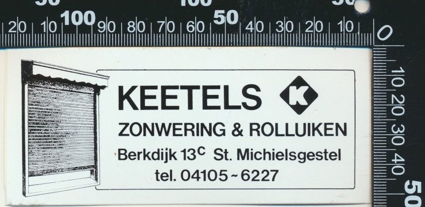 Sticker: Keetels Zonwering - Sint Michielsgestel, Verzamelen, Stickers, Verzenden, Zo goed als nieuw, Bedrijf of Vereniging