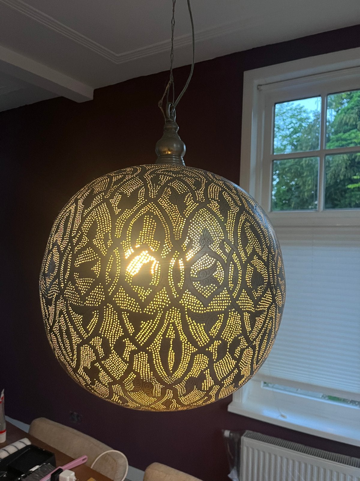 Zenza Oosterse hanglamp, Ophalen, E27 (groot), Zo goed als nieuw, Metaal