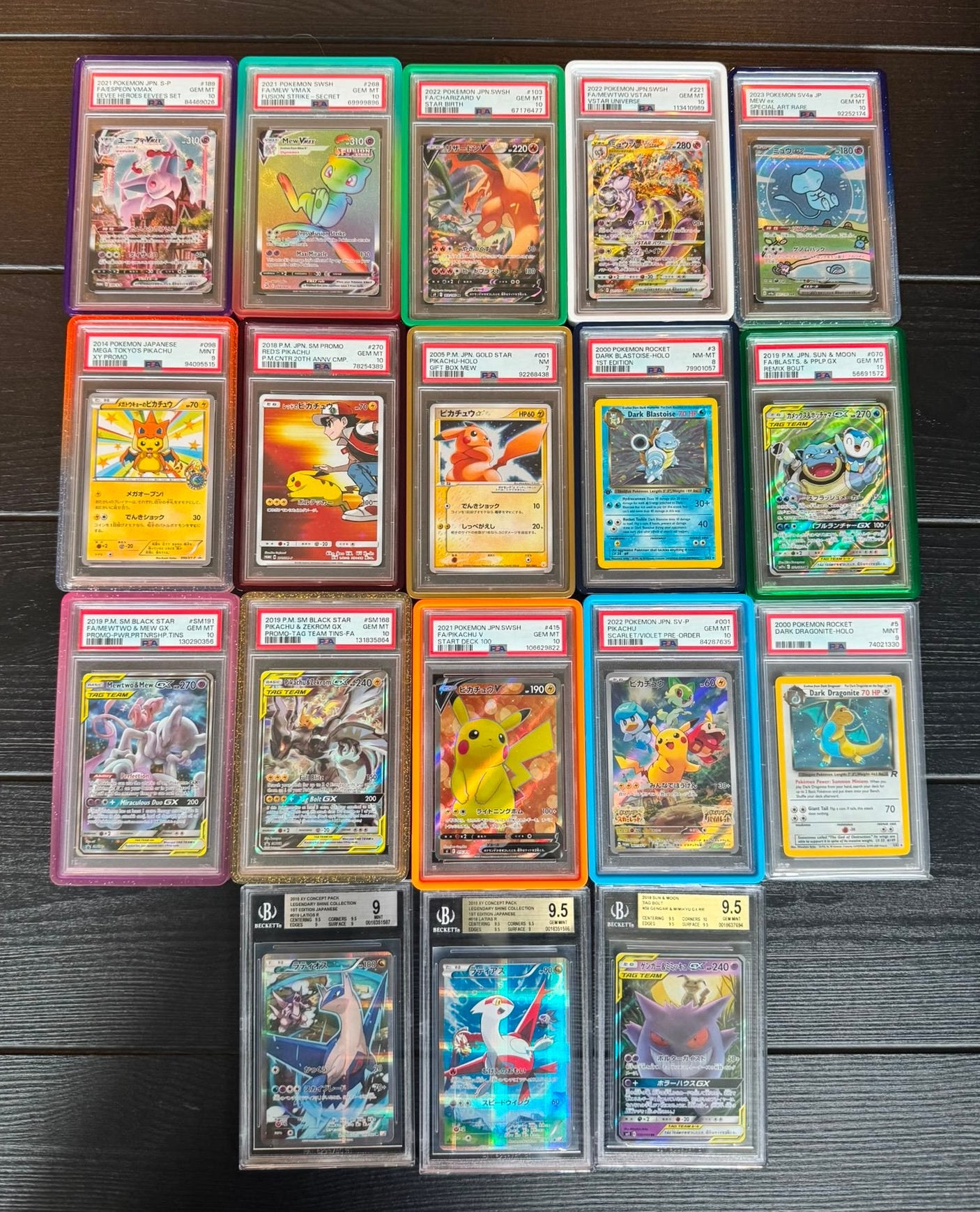 Collectie PSA pokemon kaarten. Gold star, promo’s, tag team., Hobby en Vrije tijd, Ophalen, Nieuw, Meerdere kaarten