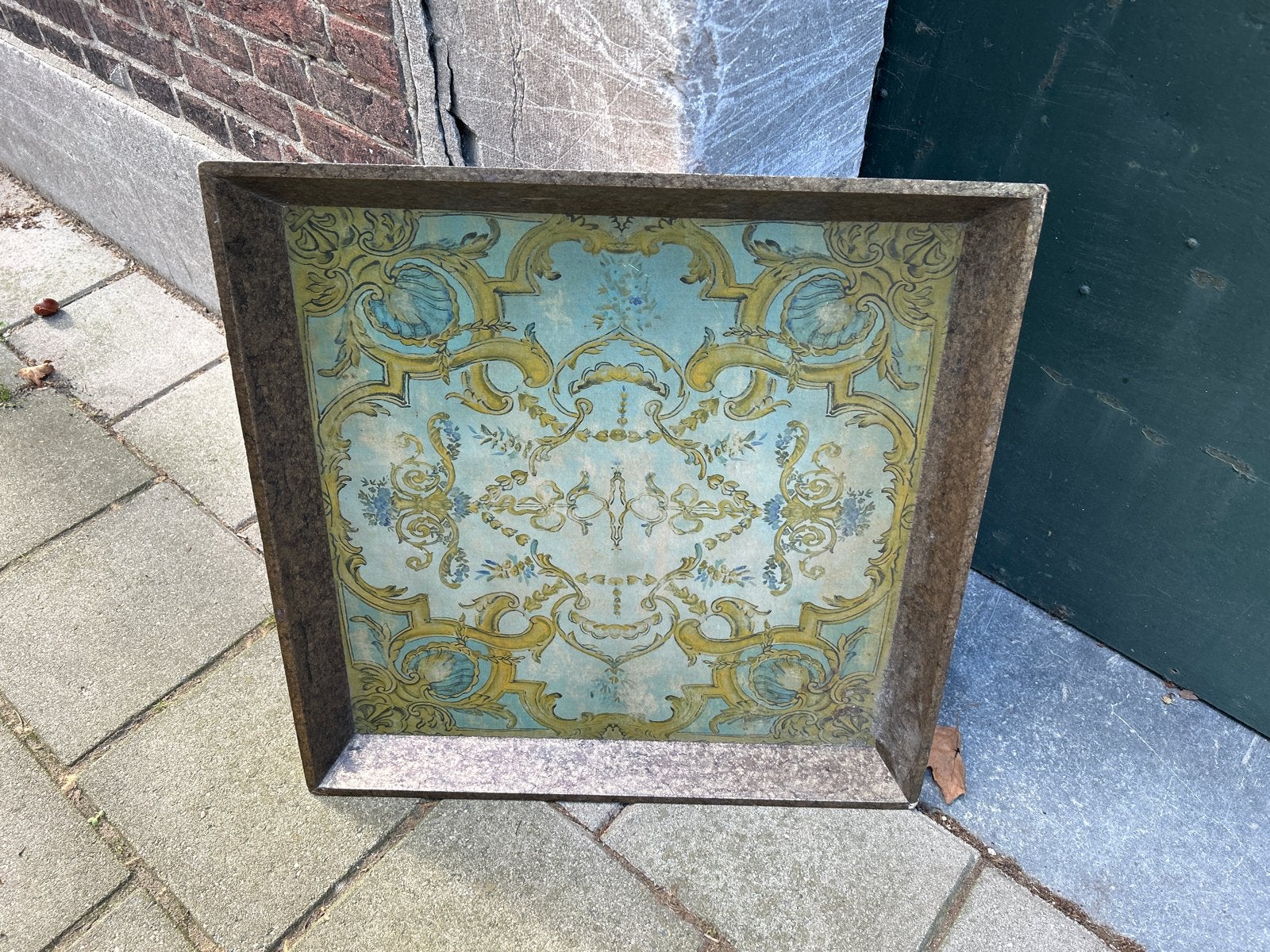Decoratieve houten dienblad met barok patroon, Ophalen of Verzenden