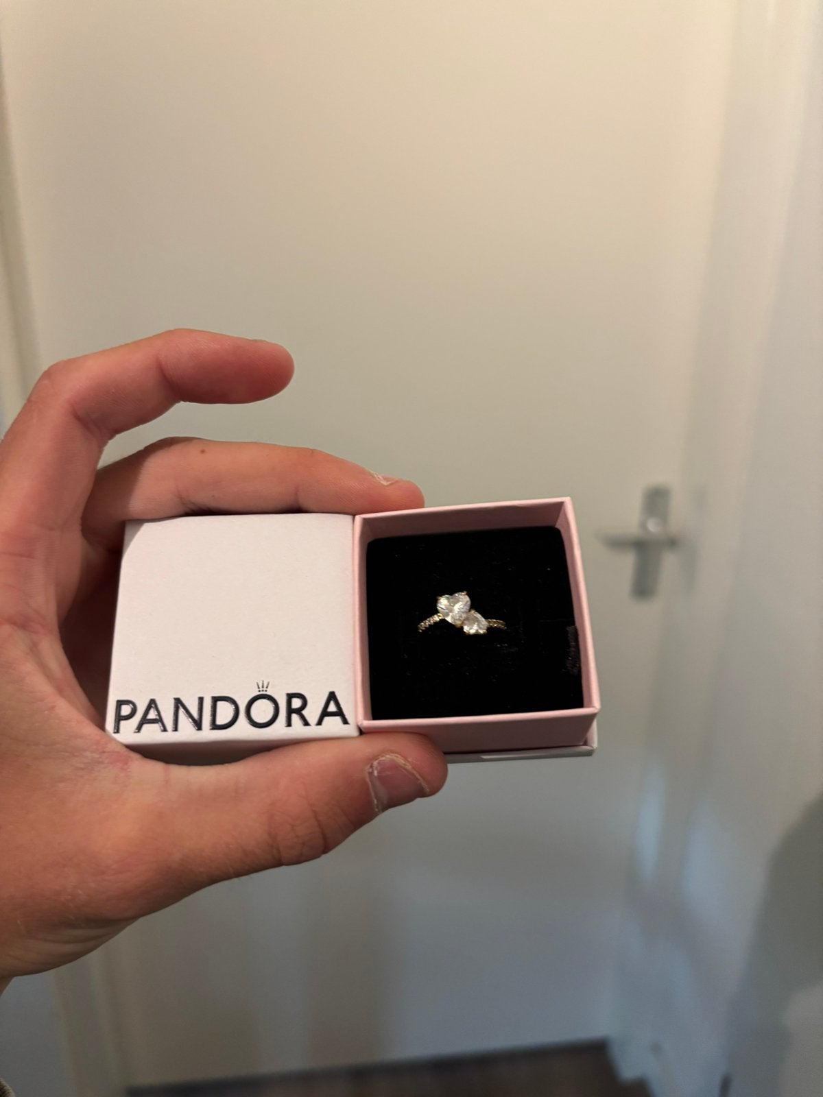 Pandora ring, Sieraden, Tassen en Uiterlijk, Ringen, Met kristal, Gebruikt, Overige kleuren, Ophalen of Verzenden