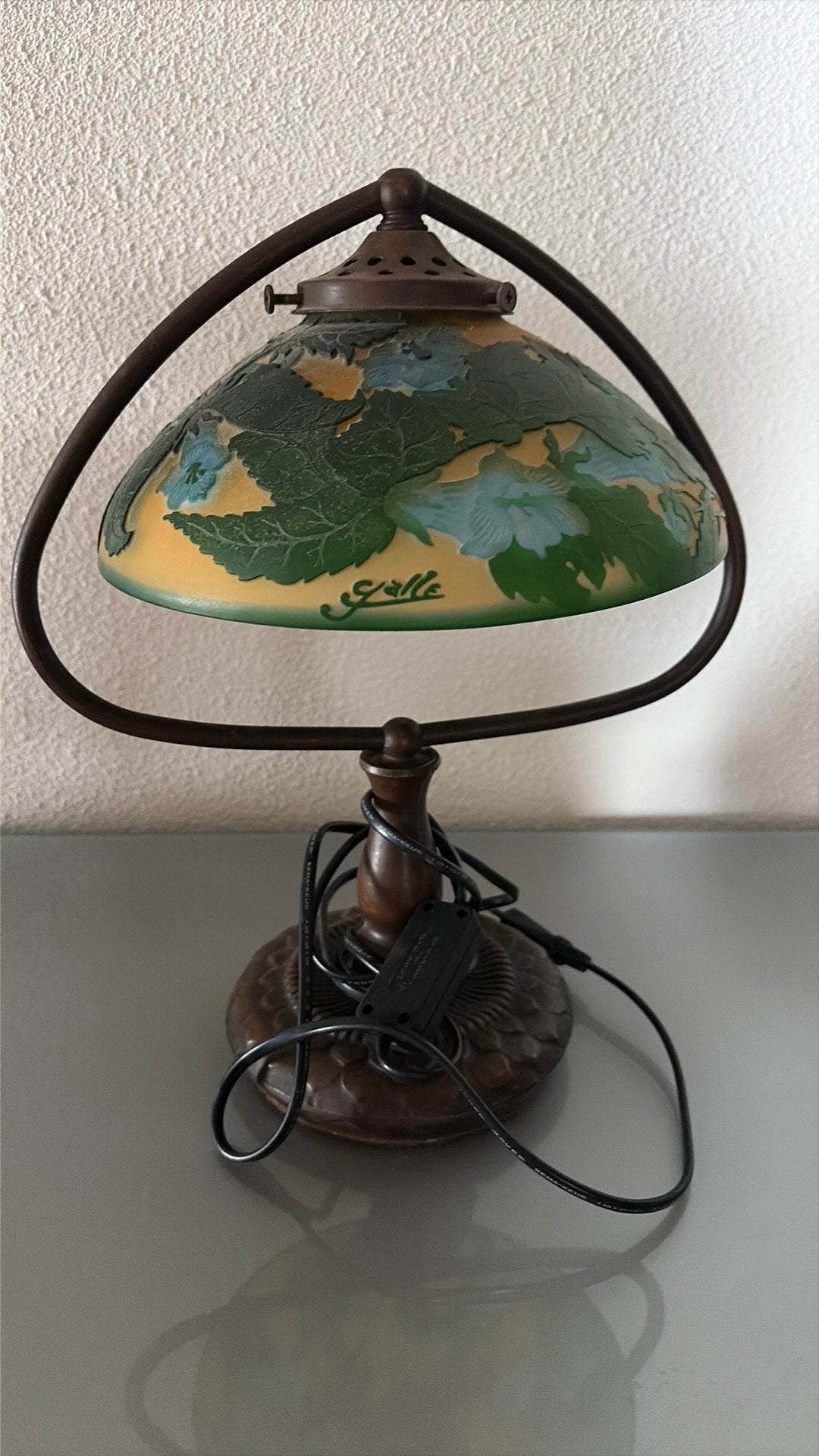 Galle lampje 30 cm hoog, Ophalen of Verzenden