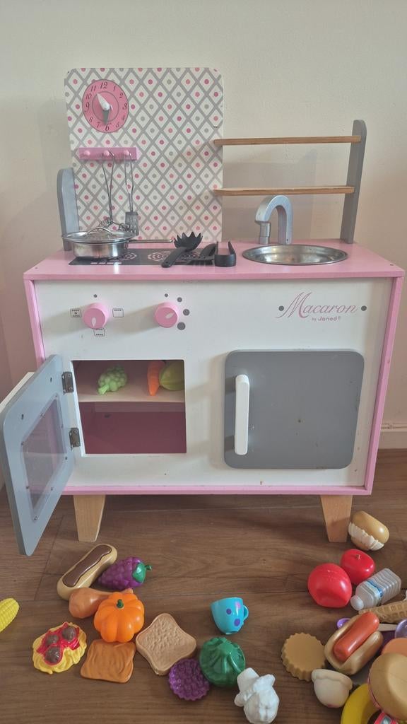 Janod Macaron Speelkeuken met toebehoren - Netjes, Ophalen, Gebruikt, Hout, Speelkeuken