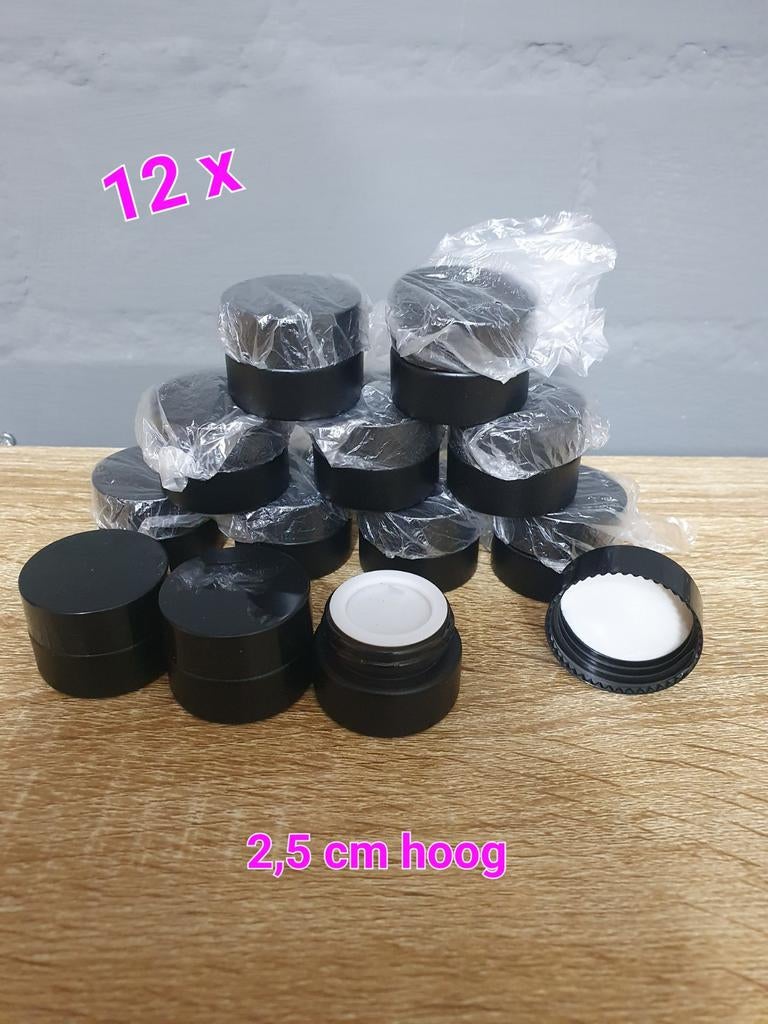 12 Nieuwe cosmetica potjes van glas, Ophalen of Verzenden, Nieuw