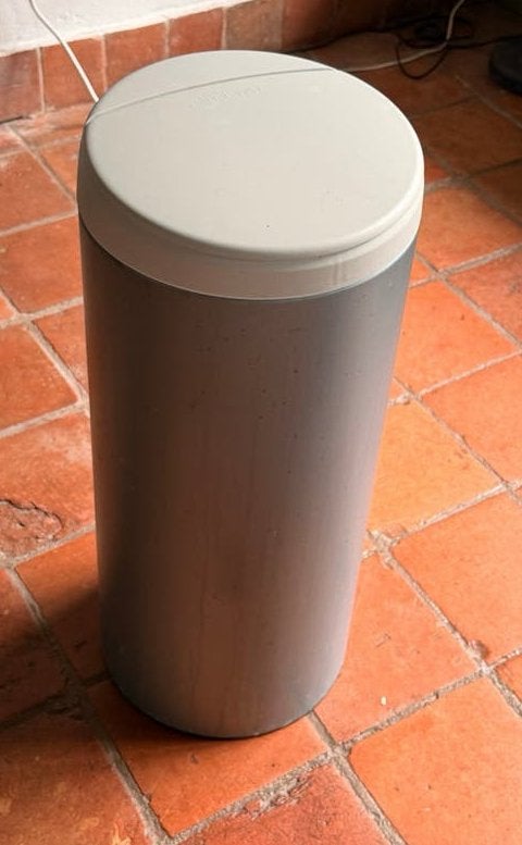 Brabantia afvalemmer 30L metallic grijs-groen-blauw-zilver, Huis en Inrichting, Ophalen, 50 – 75, Gebruikt, Metaal