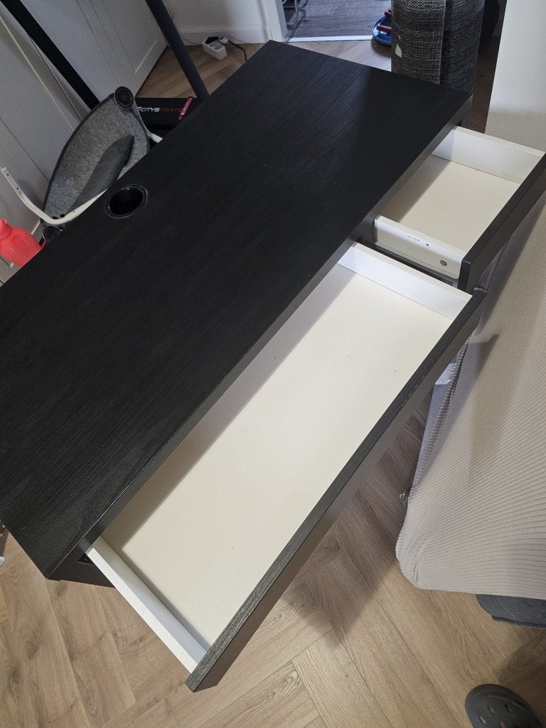 IKEA MICKE Desk Black-Brown 105x50 cm, Ophalen, 105 cm, Gebruikt, Hout