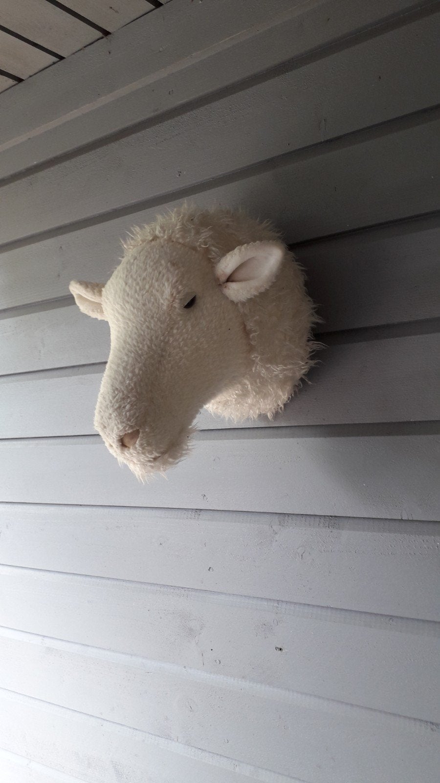 Pluche koppen olifant zebra beer schaap, Ophalen of Verzenden, Zo goed als nieuw, Wanddecoratie
