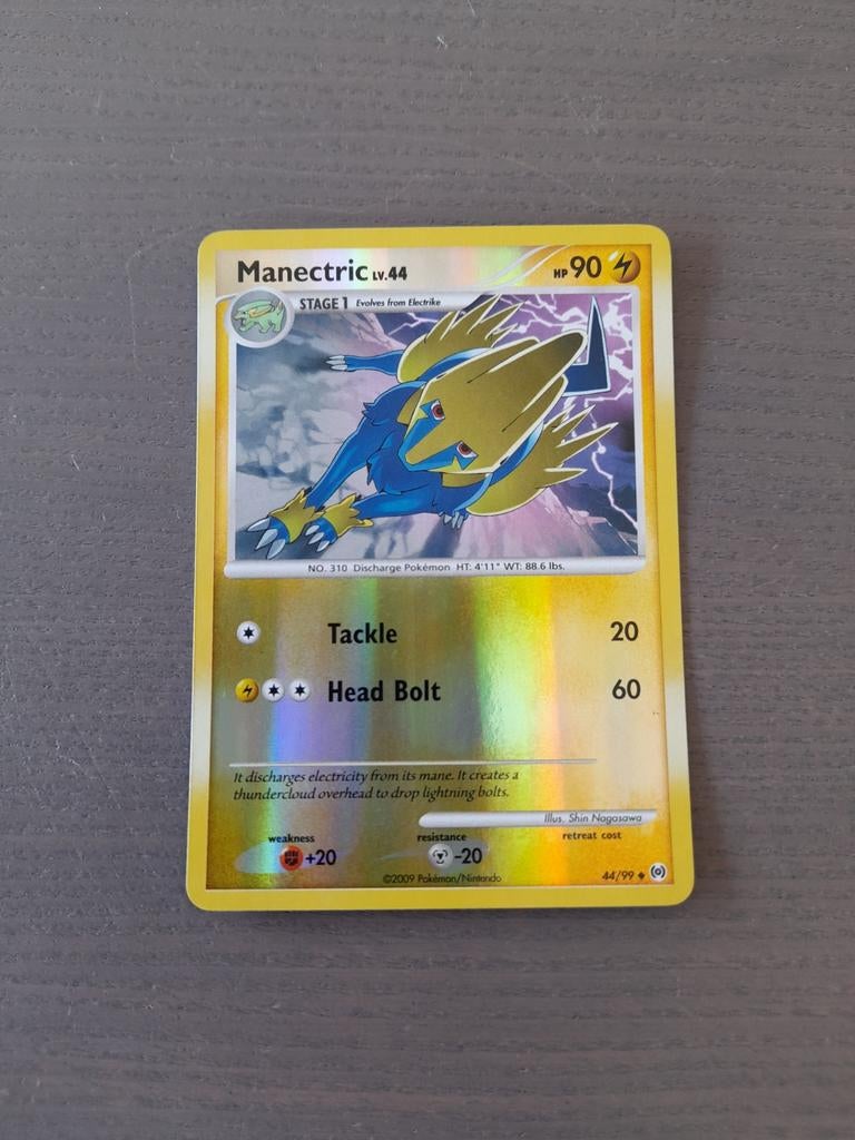 2009 arceus 44/99 manectric reverse, Ophalen of Verzenden, Gebruikt, Losse kaart, Foil