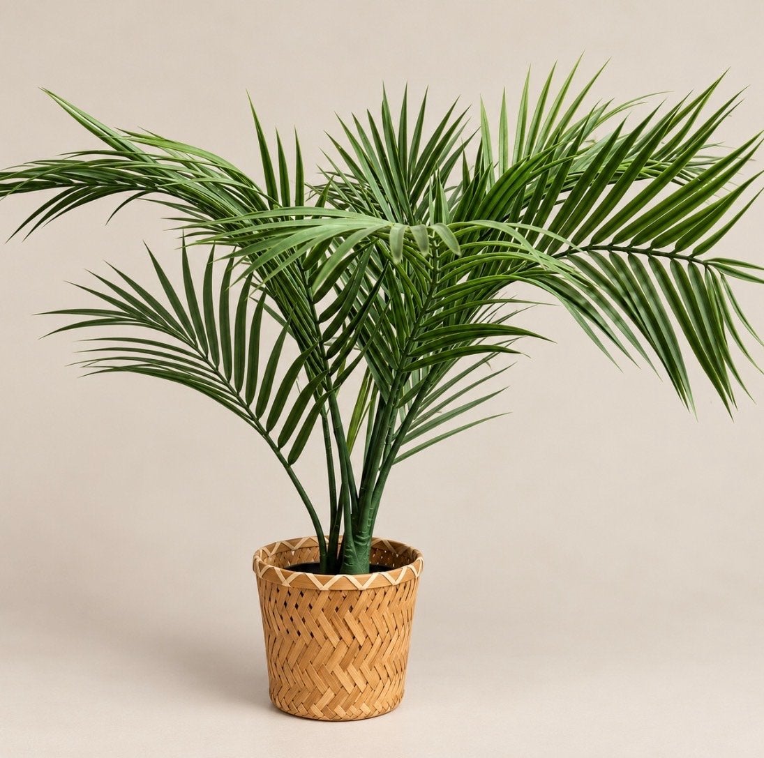 Mooie kleine kunstpalm, 100 tot 150 cm, Palm, In pot, Groene kamerplant