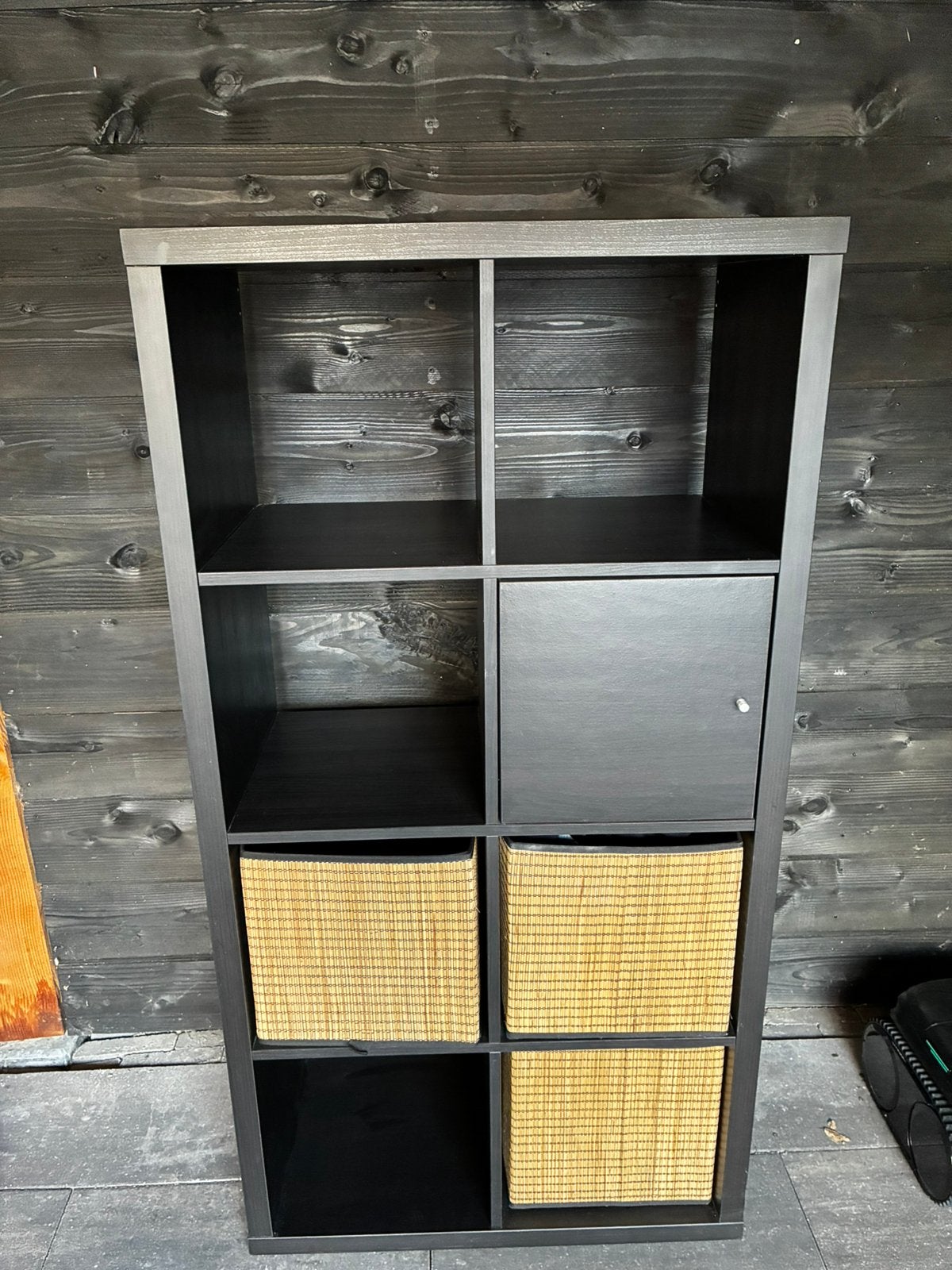 IKEA KALLAX kast 8-vaks met deur en 3 opbergmanden, Ophalen, Gebruikt