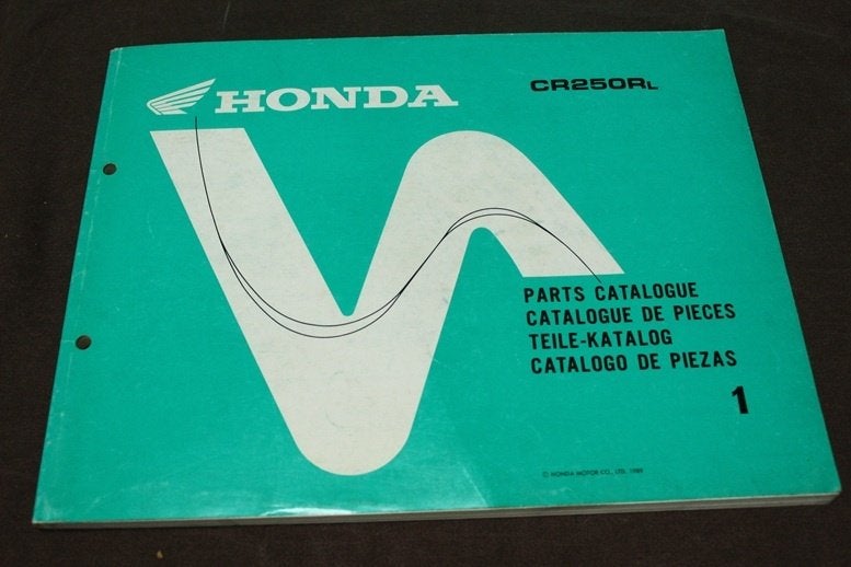 Honda CR250R 1989 motorcycle parts catalogue CR250 R, Motoren, Ophalen of Verzenden, Honda