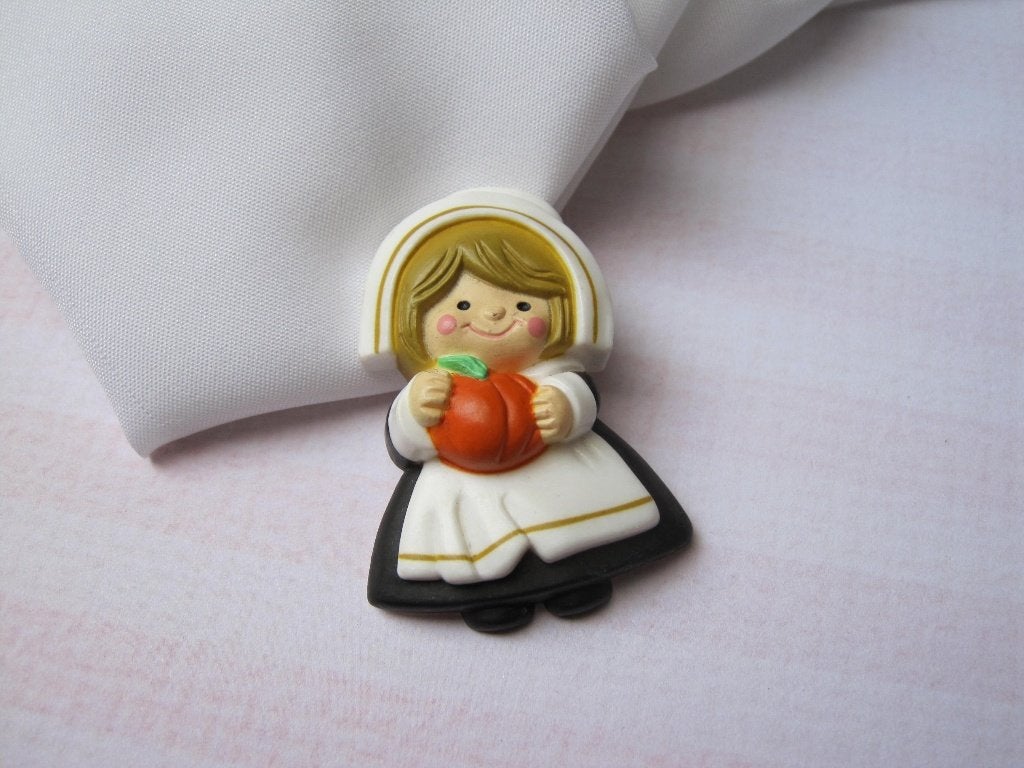 Broche pompoen vrouwtje, Verzenden, Zo goed als nieuw, Overige materialen