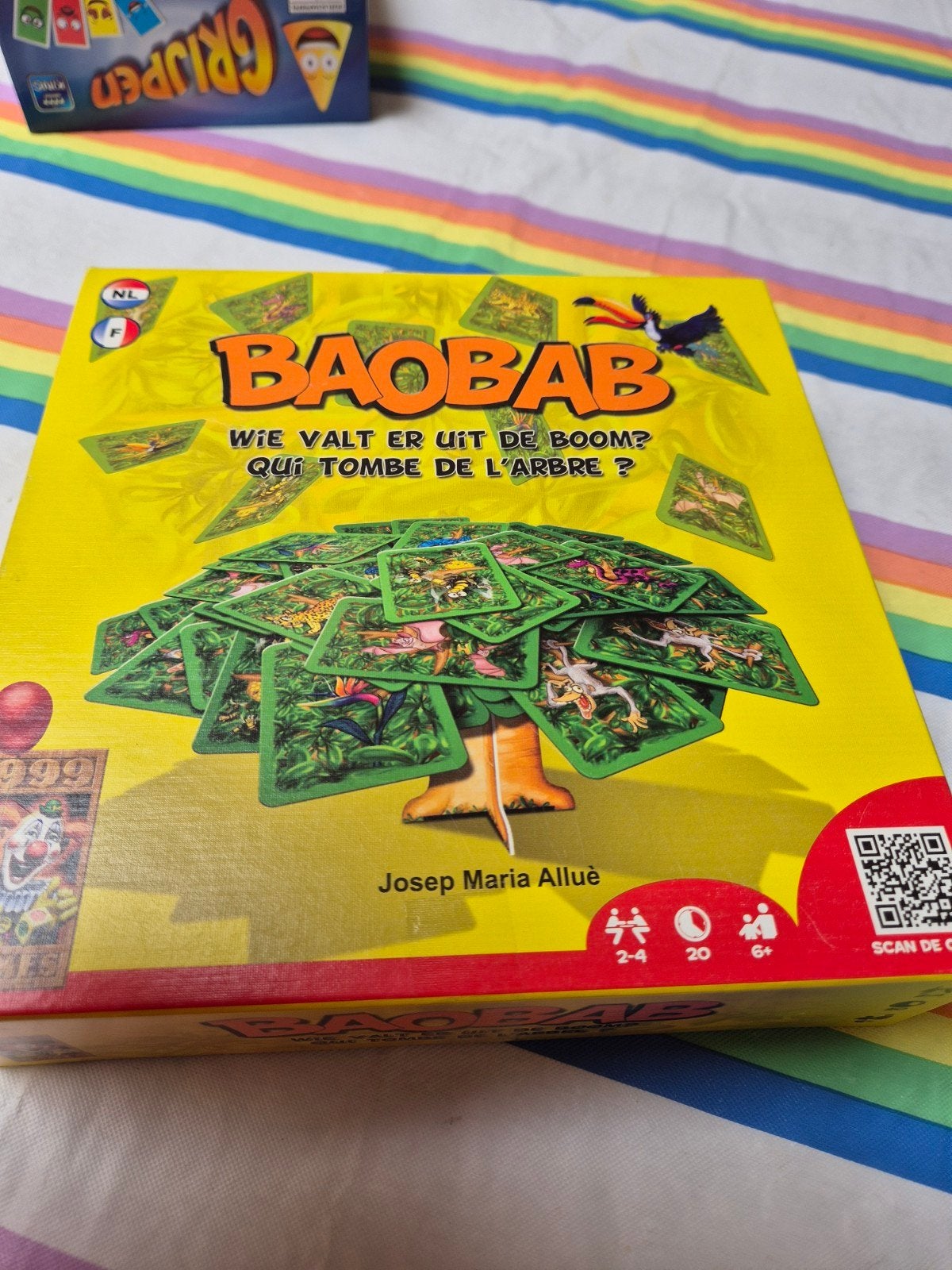 Baobab bordspel - Wie valt er uit de boom?, Drie of vier spelers, Ophalen of Verzenden, Zo goed als nieuw, Piatnik