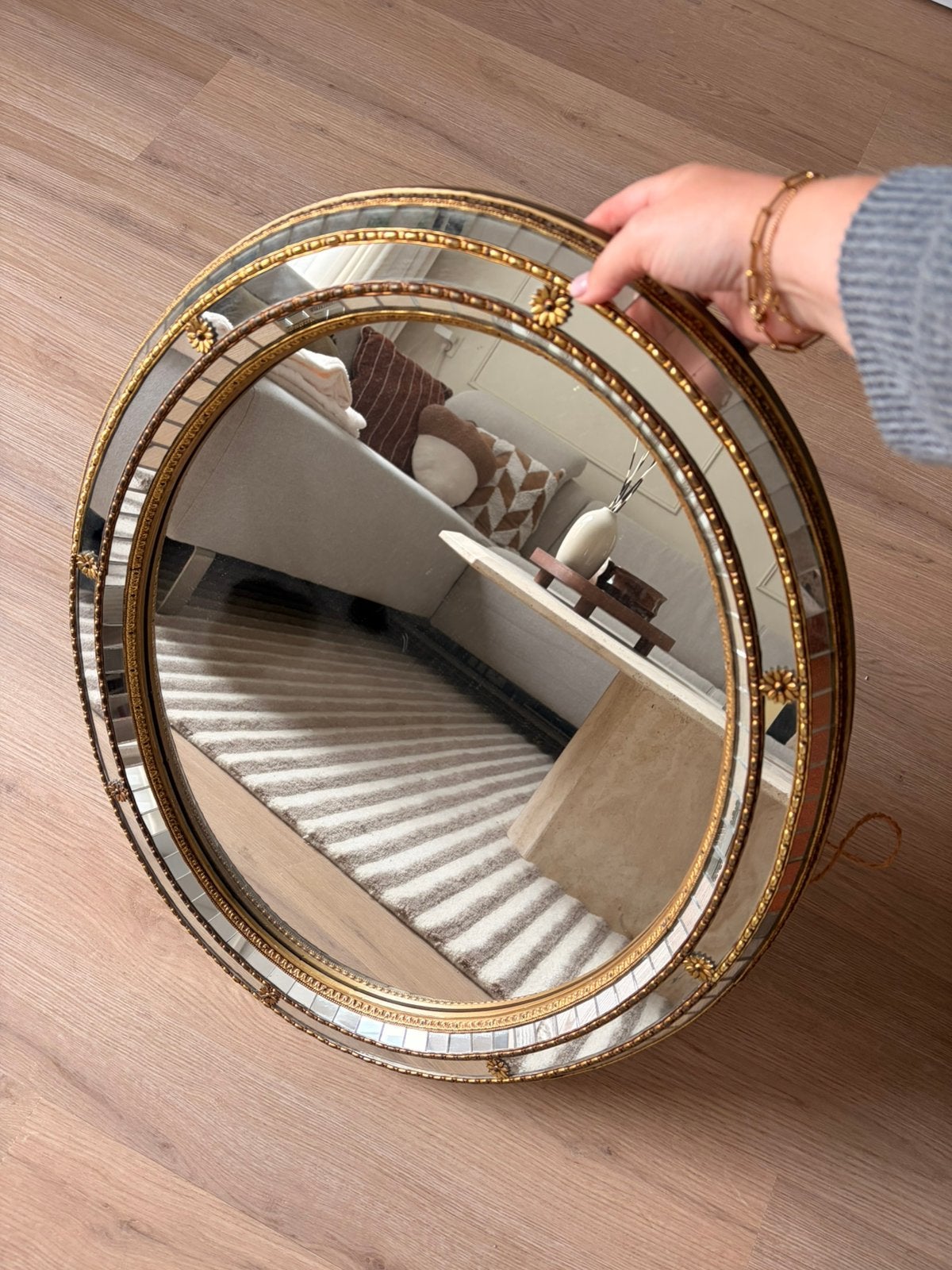 Vintage gouden spiegel, Ophalen, Minder dan 50 cm, -, -