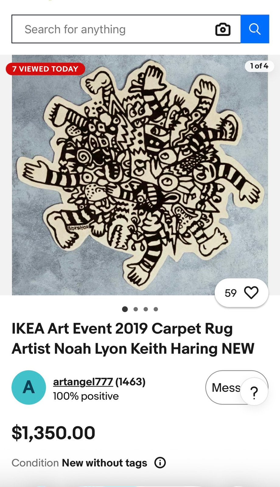 IKEA Art Event 2021 Noah Lyon Kleed Limited Edition, Ophalen, Zwart, 150 tot 200 cm, 200 cm of meer