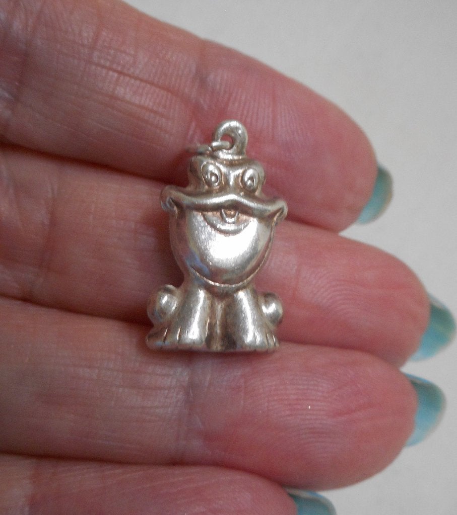 Zilveren vintage bedel kikker nr.491, Overige merken, Verzenden, Zo goed als nieuw, 1 bedel