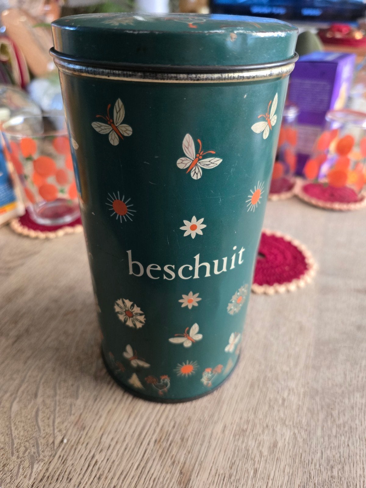 Vintage Groene Beschuitbus De Spar - Jubileum 1957, Ophalen of Verzenden