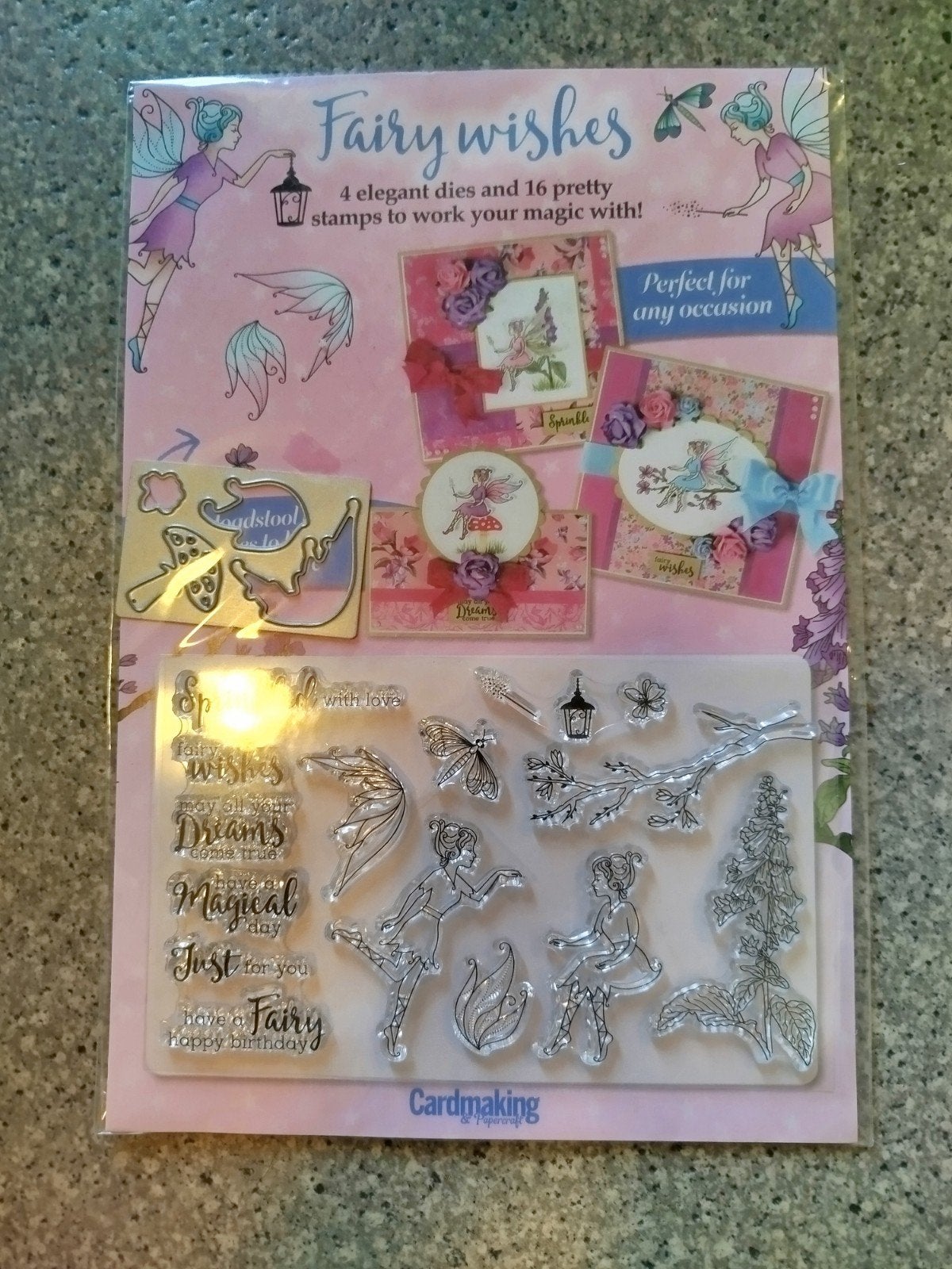 Fairy Wishes stempelset met snijmallen - Cardmaking, Ophalen of Verzenden, Nieuw, Clearstamp
