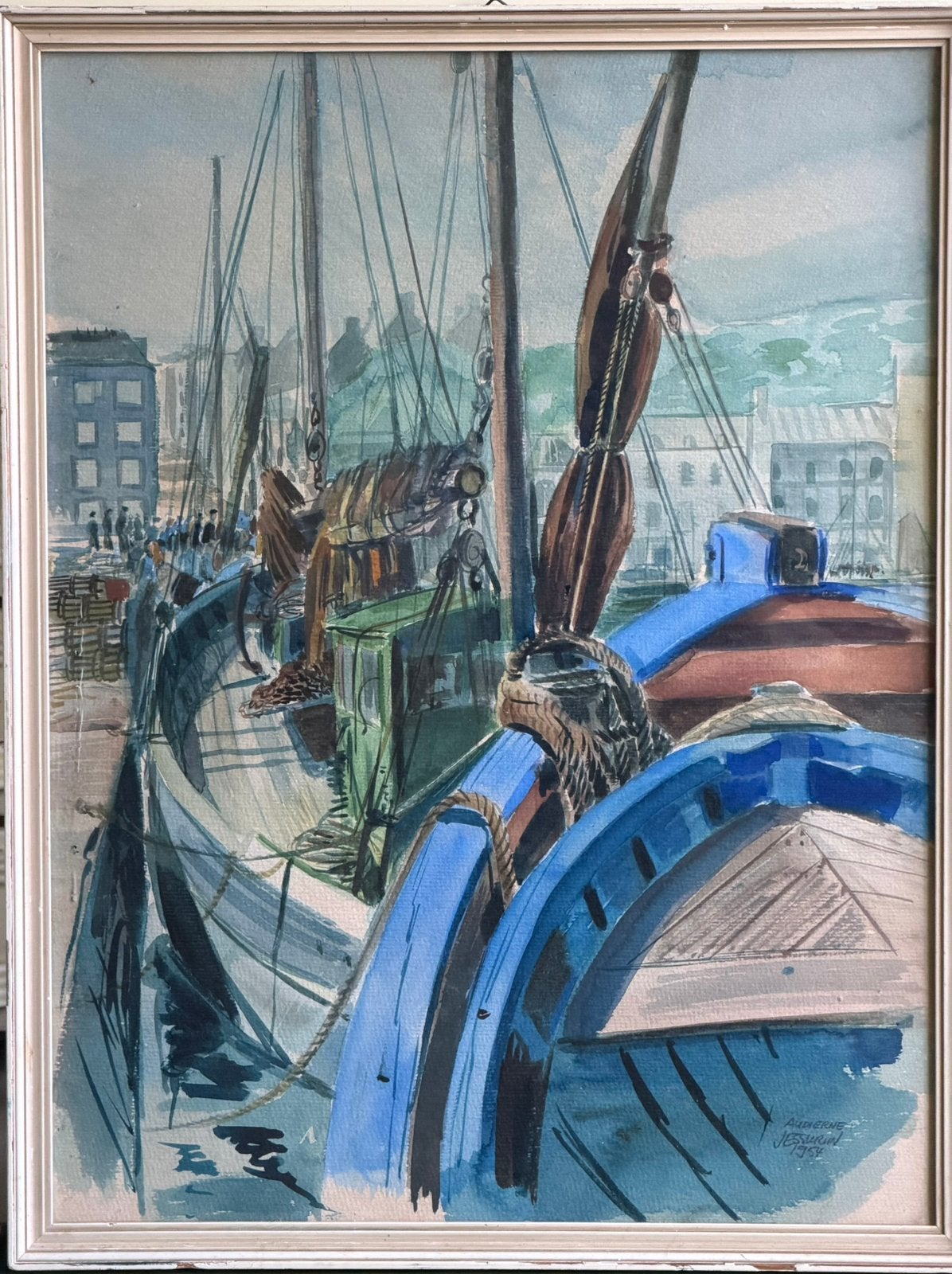 J. Jessurun - aquarel Bretagne, Maritiem / water, Ophalen of Verzenden, Gesigneerd, Papier