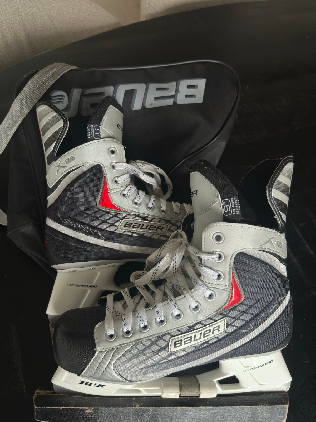 Bauer Vapor X05 ijshockeyschaatsen - Maat 44,5, Ophalen of Verzenden, Gebruikt, IJshockeyschaatsen, Bauer